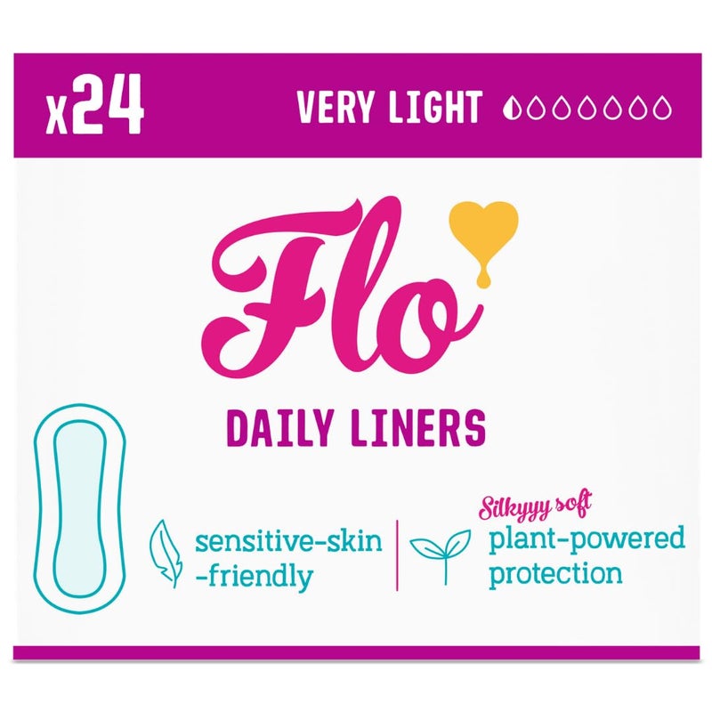 Flo - Daily Liners (24 Pack) Very Light Flow - Wrapped, Ultra-Thin - Natural, Absorbent, Soft & Breathable - Made with Organic Bamboo Panty - Liners for Women - Fragrance Free - Vegan & Cruelty Free - Image 1